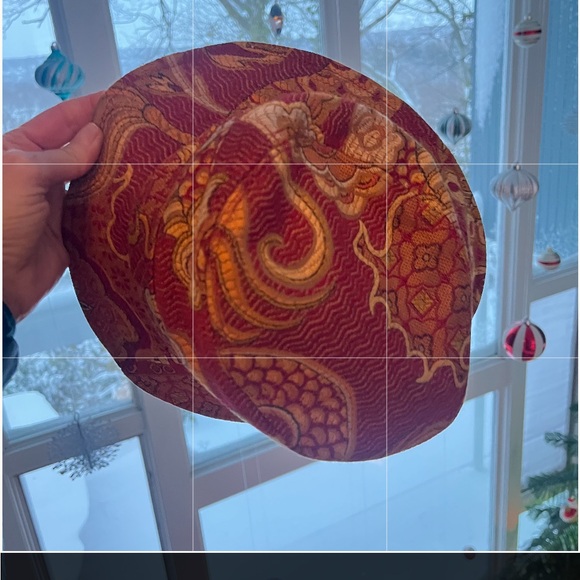 Etro Red and Gold Paisley Hat - Picture 5 of 7